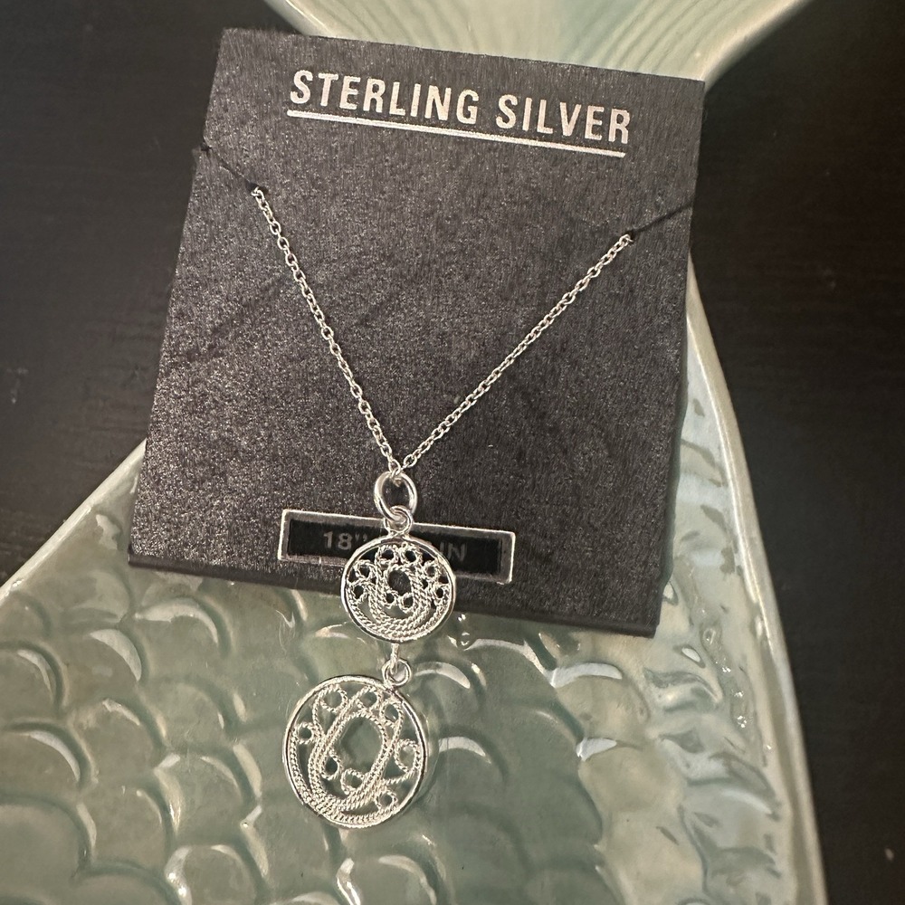 Sterling Silver Necklace 18" Filigree NWT Classic Traditional 925 India